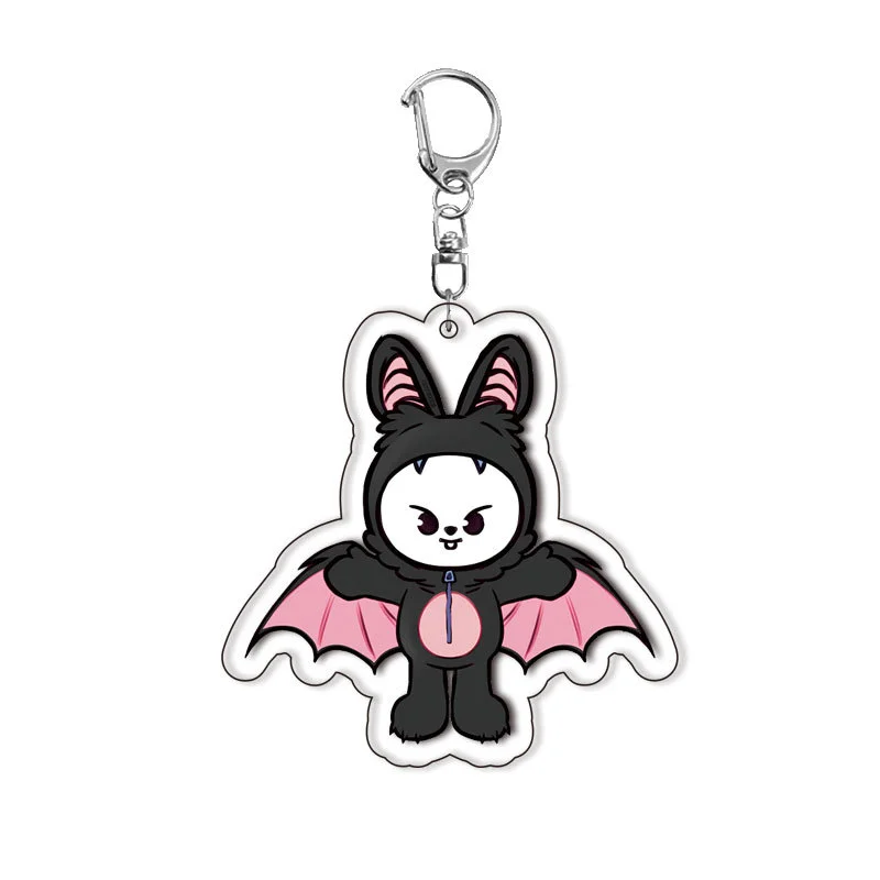 SKZOO شخصية لتقوم بها بنفسك لطيف الذئب الدجاج الدب سلسلة مفاتيح مصنوعة من الأكريليك الضالة الاطفال Kawaii الأطفال الكبار مروحة هدية SKZ المفاتيح #4