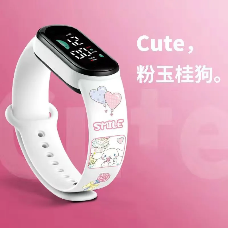 2026 Sanrio Watch Watch Kuromi Watches Cinnamoroll Electronic Clock Led Anime Figure My Melody Toy Student Kid Gift - view 3