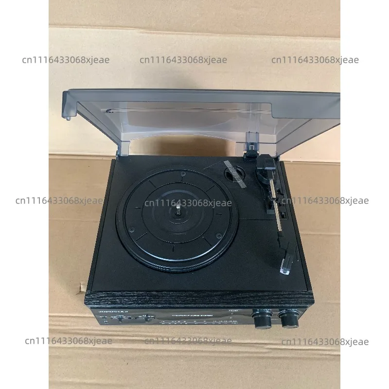 New European antique vinyl record player, phonograph, two-way Bluetooth, wooden box, radio speaker, aux headphone jack.