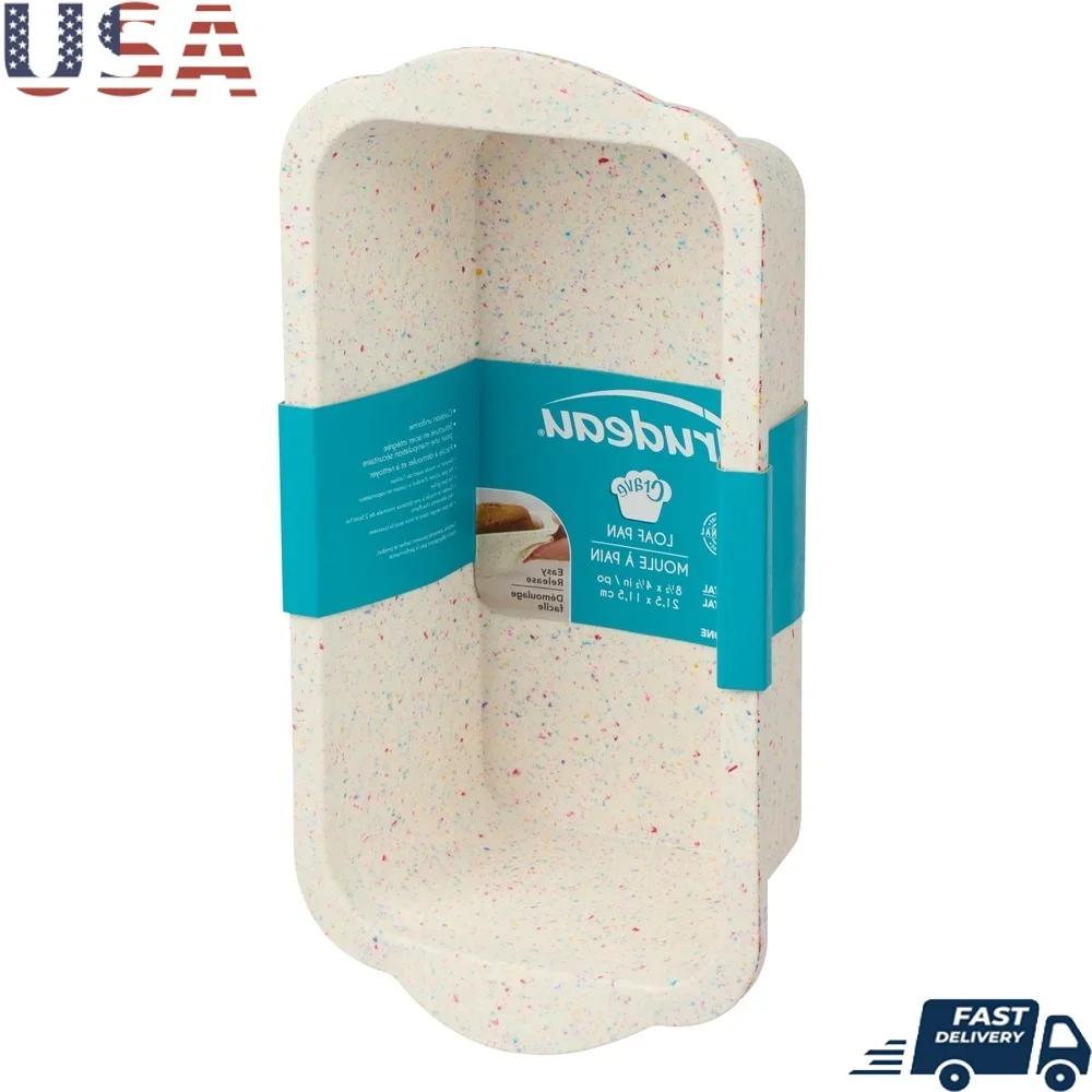 

Силиконовая сковорода для буханки Rainbow Granite 8,5 x 4,5 дюйма, которую можно мыть в посудомоечной машине, легко снимается