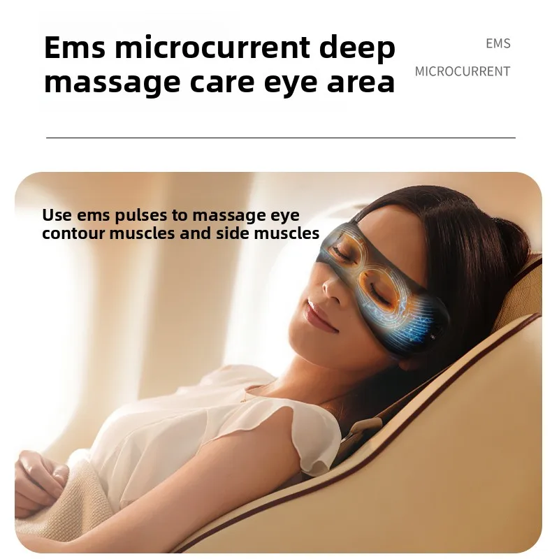 Microcurrent Hot Compress EMS Eye Massager Dark Circle Removal Massage Beautiful Eye Anti Wrinkles Facial Heated Visual Eye Mask