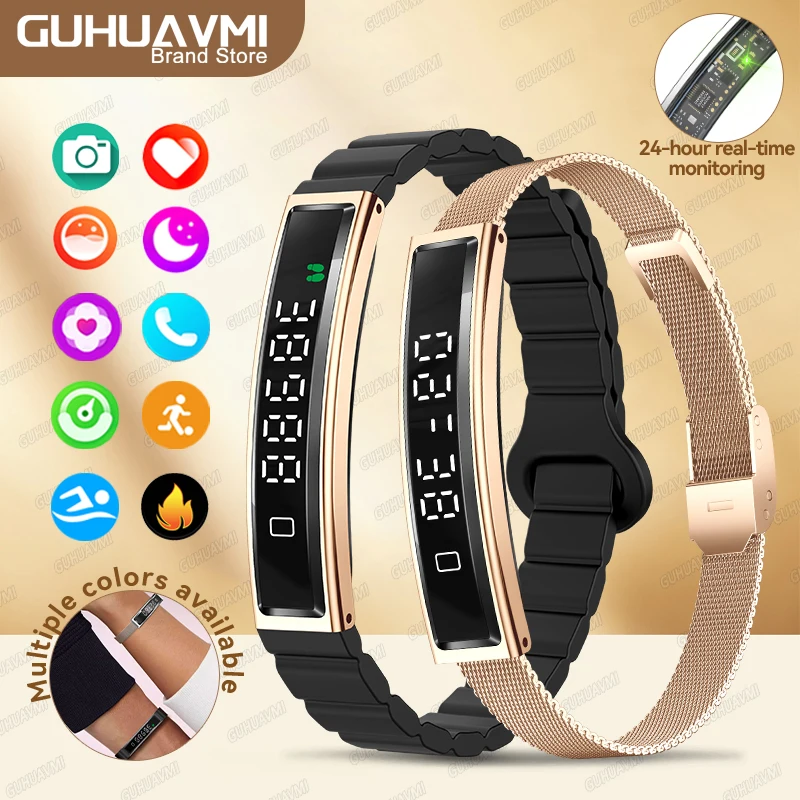 

2025 New Sports Tracker Smart Bracelet 24H Heart Rate Sleep Stress HRV Monitor Waterproof Pedometer Fitness Smartwatch Men Women