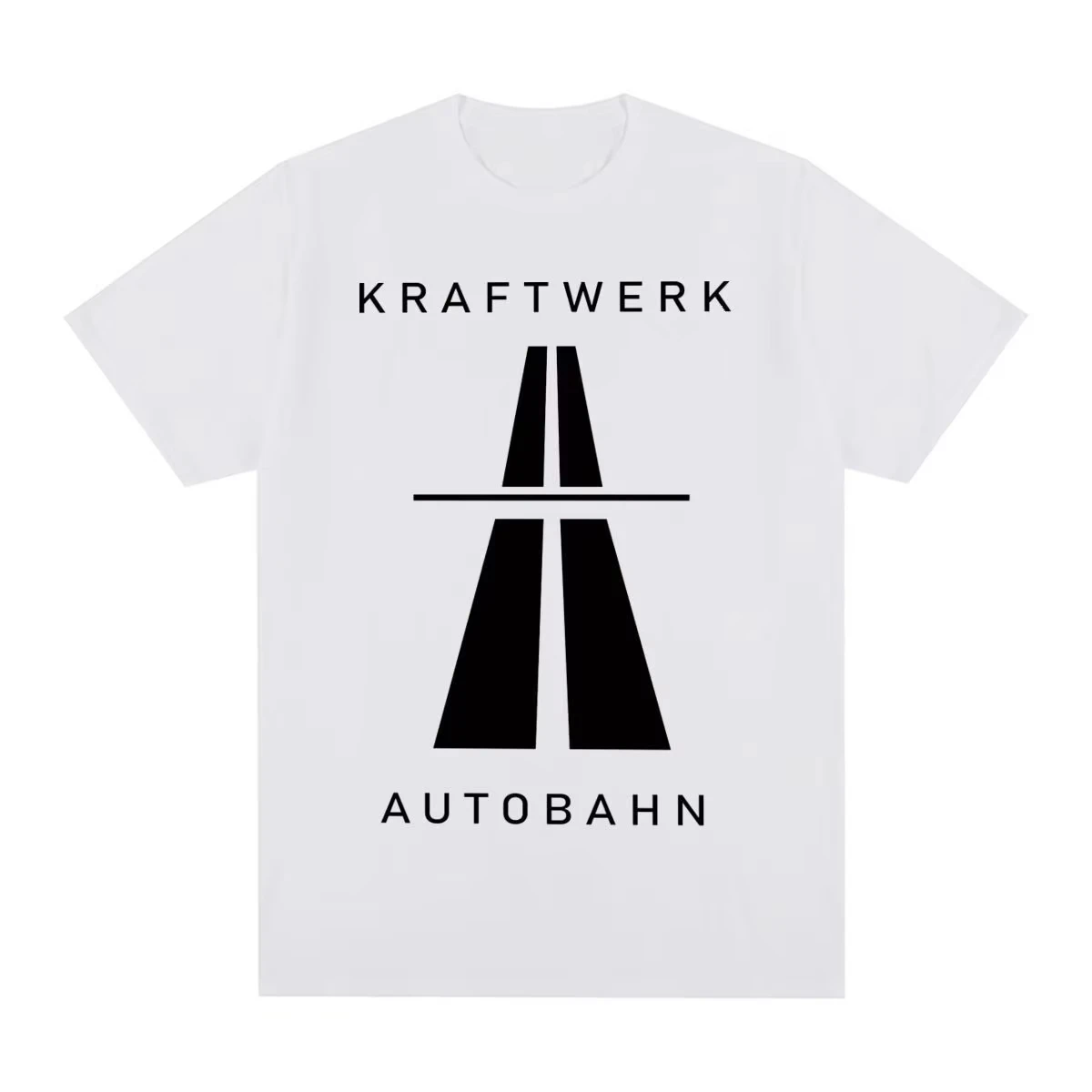 Camiseta vintage Kraftwerk Autobahn Music Electronic Synth Neu! Camiseta de algodón Krautrock para hombre, camiseta harajuku de gran tamaño