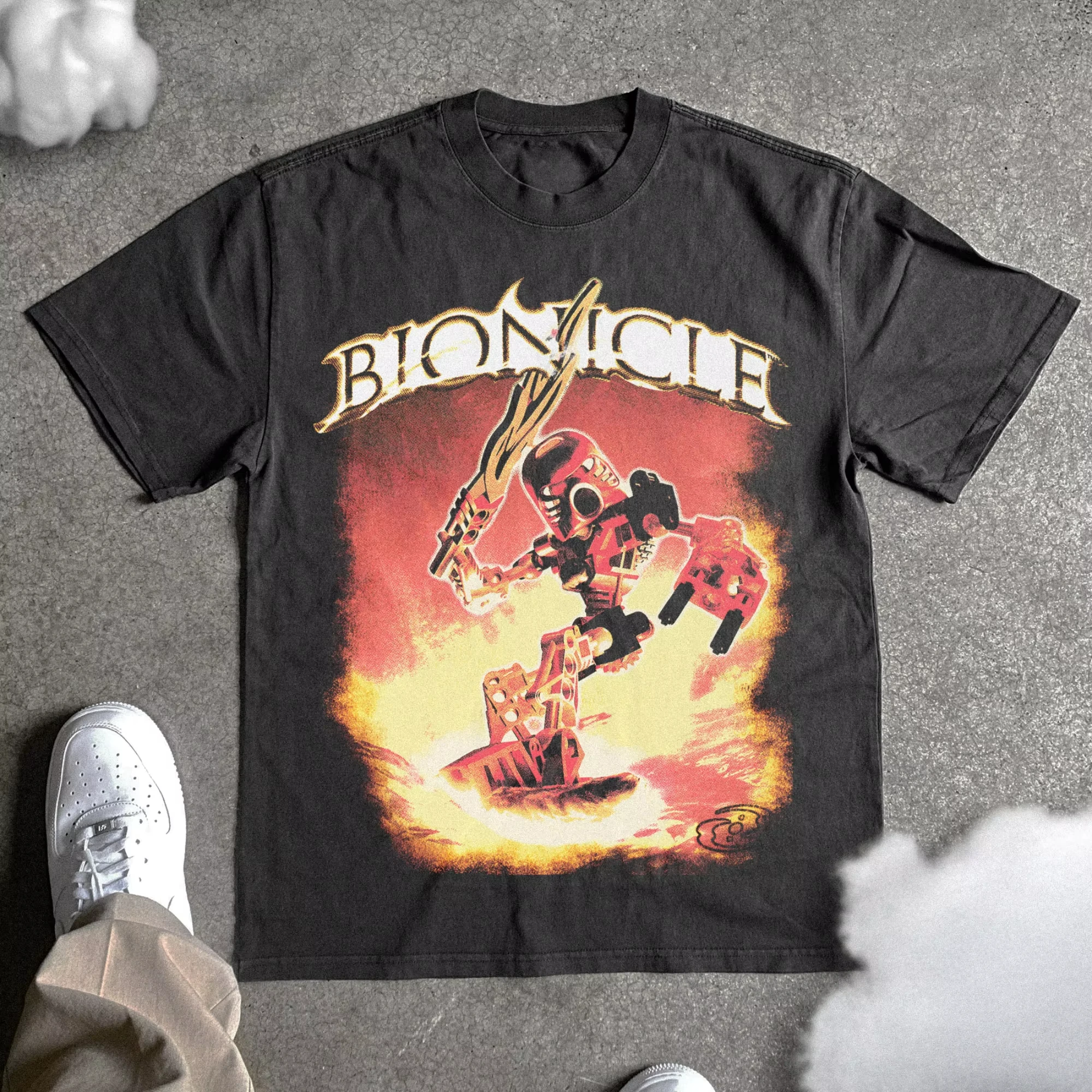 T-shirt vintage Bionicle pour hommes et femmes, motif de jeu rétro, en coton, à manches courtes, streetwear