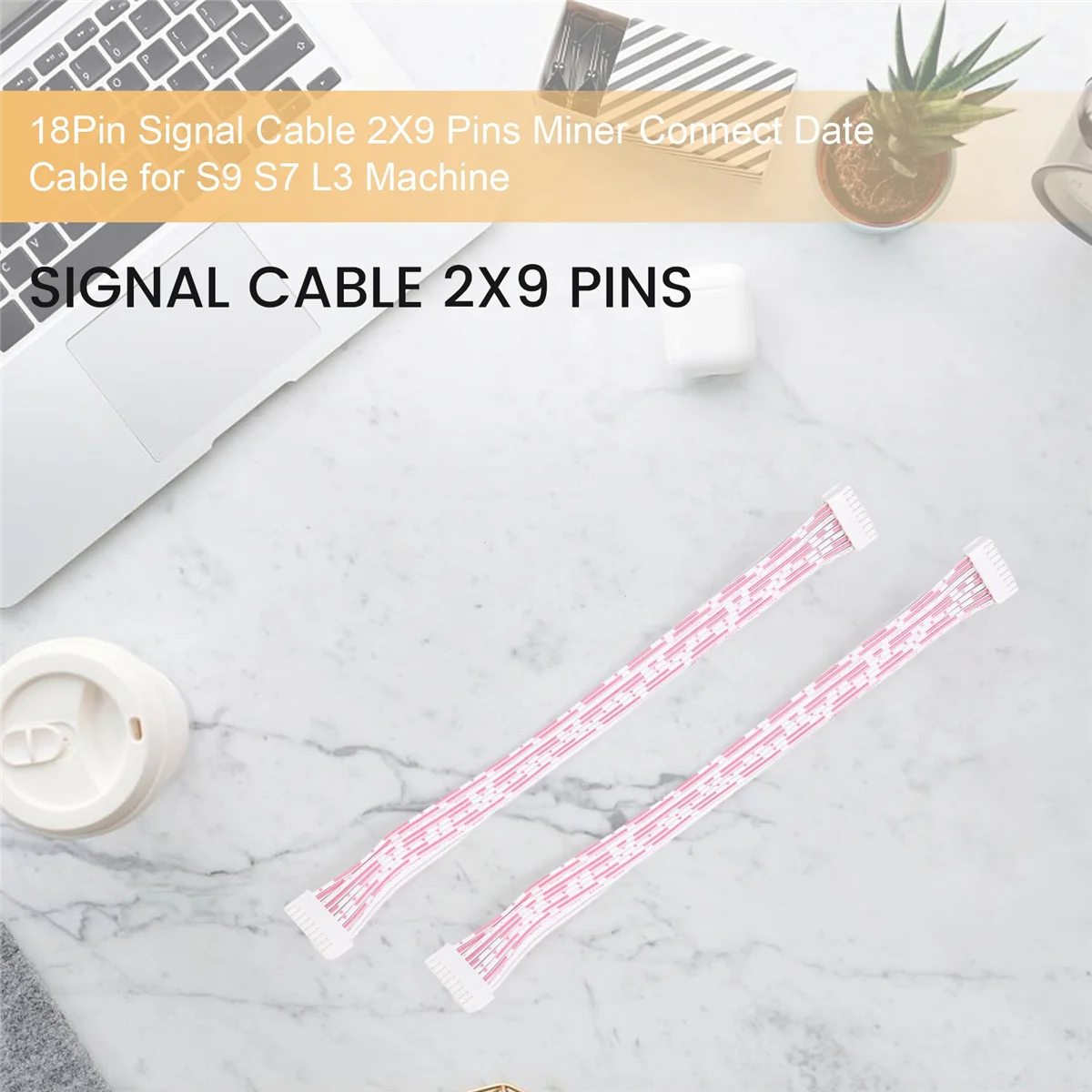 Cable de señal de 18 pines para minero, Conector de 2x9 pines para máquina Antminer S9 S7 L3, espaciado de comunicación de 2mm x 155mm, 4 piezas