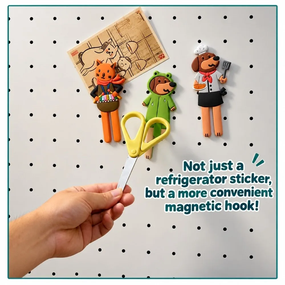 Flexible Bendable Legs Fridge Magnet Hook Cute Dachshund Dog Multi-functional Dog Fridge Magnet Magnetic Back Reusable