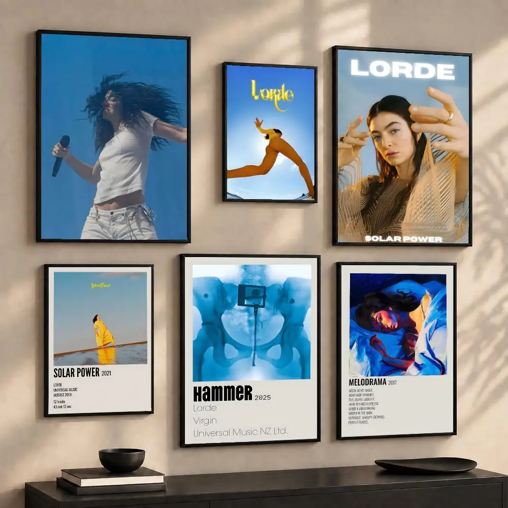 Pop Singer L-Lorde Painting Calligraphy Canvas Poster Wall Art Prints for Living Room Bedroom Home Decor Gift