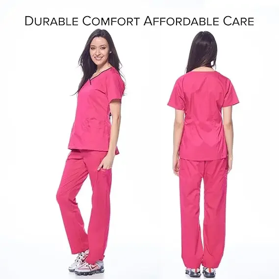 High Quality Surgical Uniform Woman Hospital Clinical Beauty Salon Spa Tops And Pants Medical Women Nursing Scrub Uniforms Sets