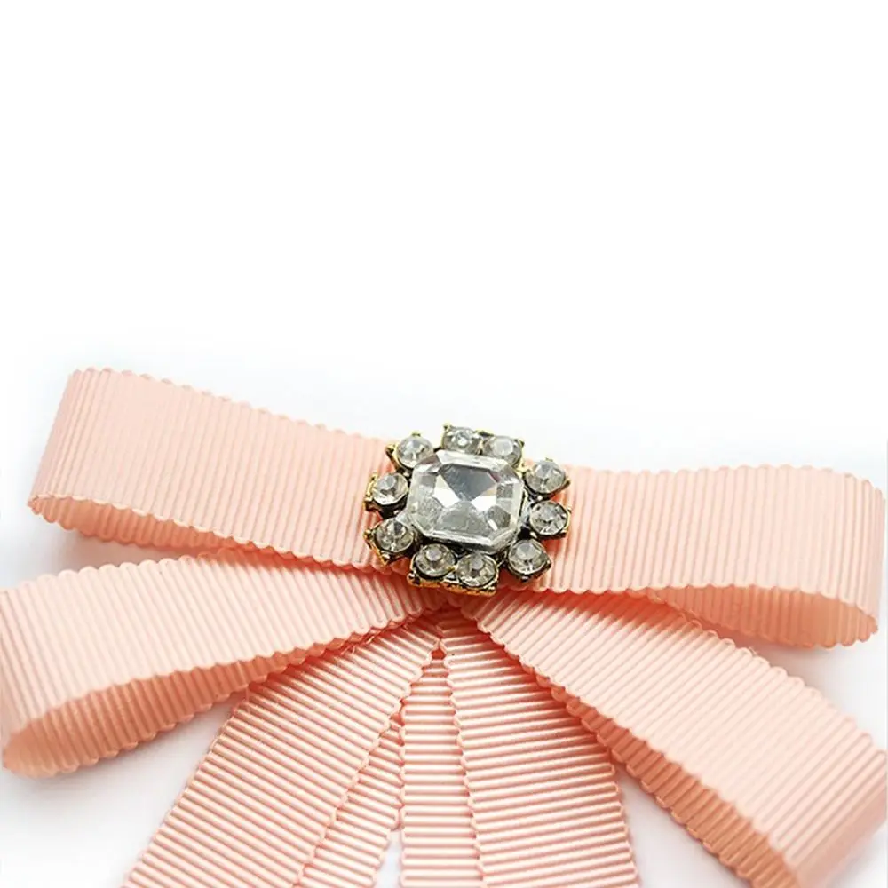 College Style Butterfly Knot Adjustable Elastic Band Solid Color Ribbon Diamond Bowtie Simple Slim Business Dress Collar Flower