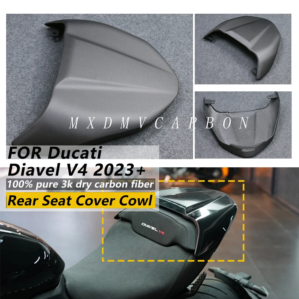 For Ducati Diavel V4 2026 2025 2024 2023 Motorcycle Parts 100% 3K Dry Carbon Fiber Rear Seat Cover Cowl Fairing Kits