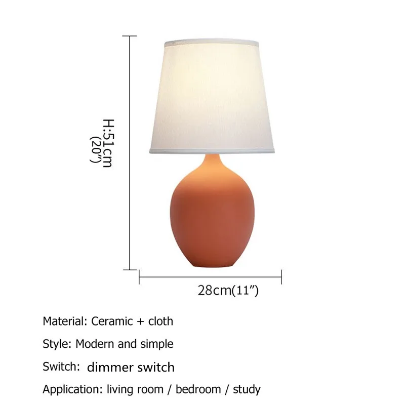 BELLE Dimmer Table Lamp Ceramic Desk Light Contemporary Simple Decoration for Home Bedroom
