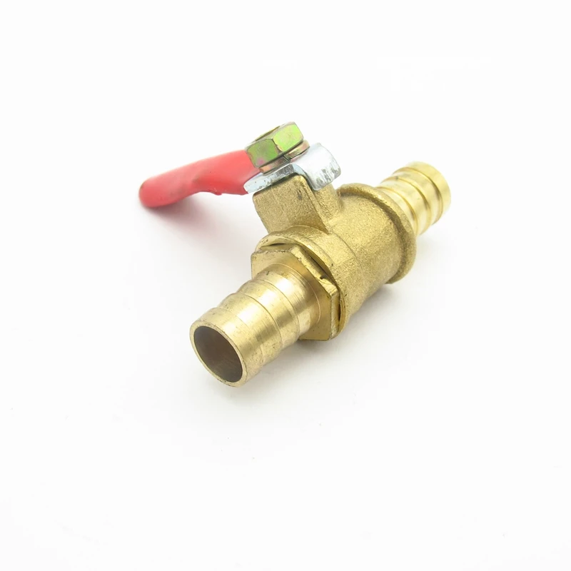 6mm 8mm 10mm 12mm Hose Barb Equal Two Way Brass Pneumatic Shut Off Ball Valve Pipe Fitting Connector Coupler Adapter