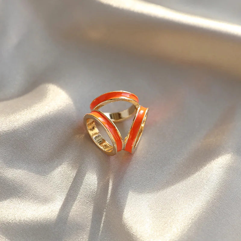 Three-ring Scarf Buckle Enamel Oil-drip Scarfs Buckles Solid Color Gold-plated Fashion Shawl Buckles Scarfs Ring Scarf Buckle