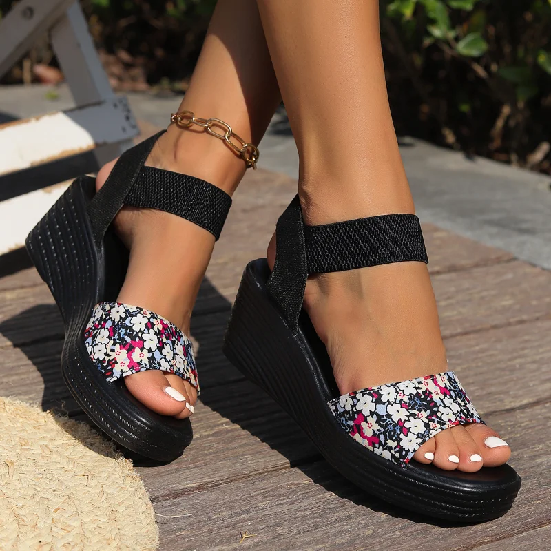 

Fashion Sandals Ladies Casual Broadband Wedge Sandals Comfortable Elegant Sandals Beach Flat Summer Shoes