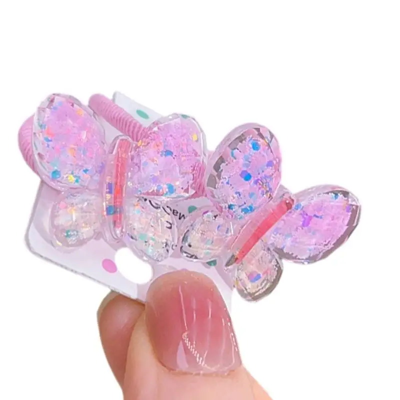 652F 1Pair Butterfly Tóc sợi dây tóc ngọt ngào Kids Kids Người giữ bím tóc phụ kiện