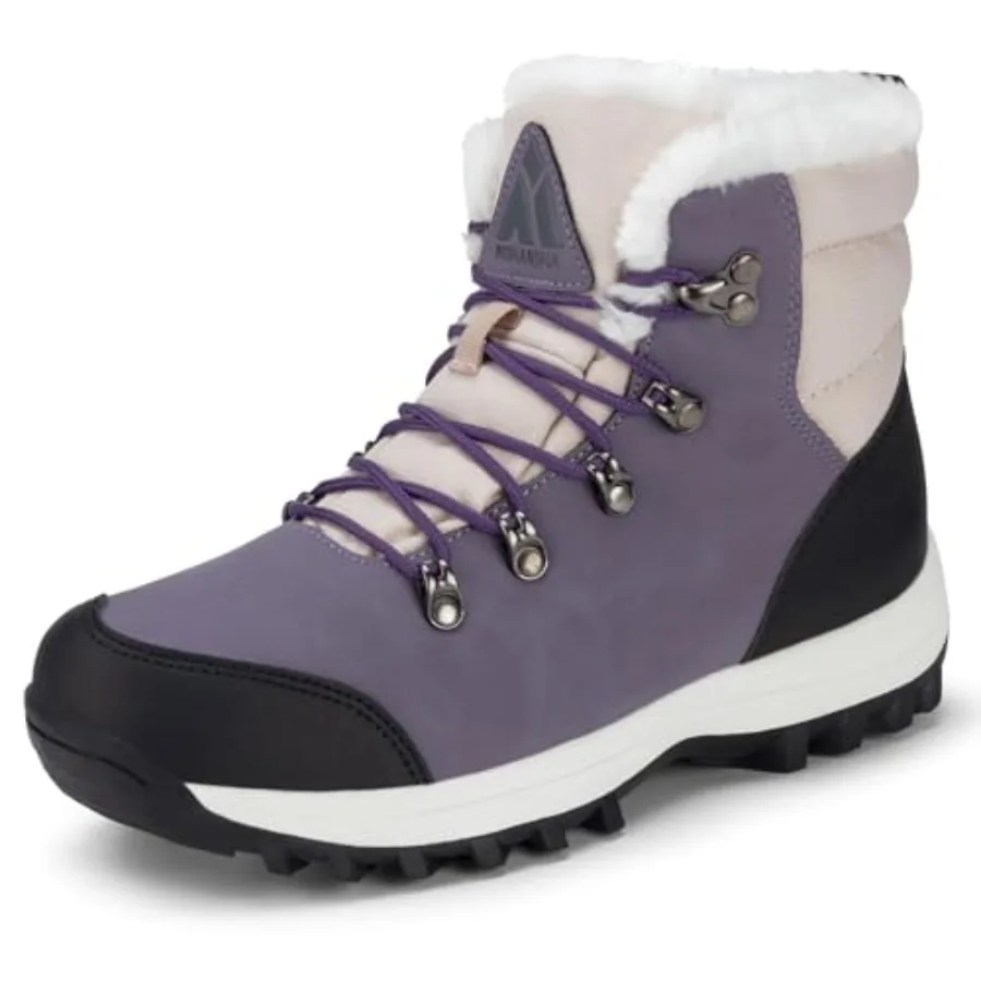 

Mishansha Winter Boots for Women Water-Resistant Warm Snow Boots with Fur Lining Non Slip Sole for Outdoor Cold Weather Hiking