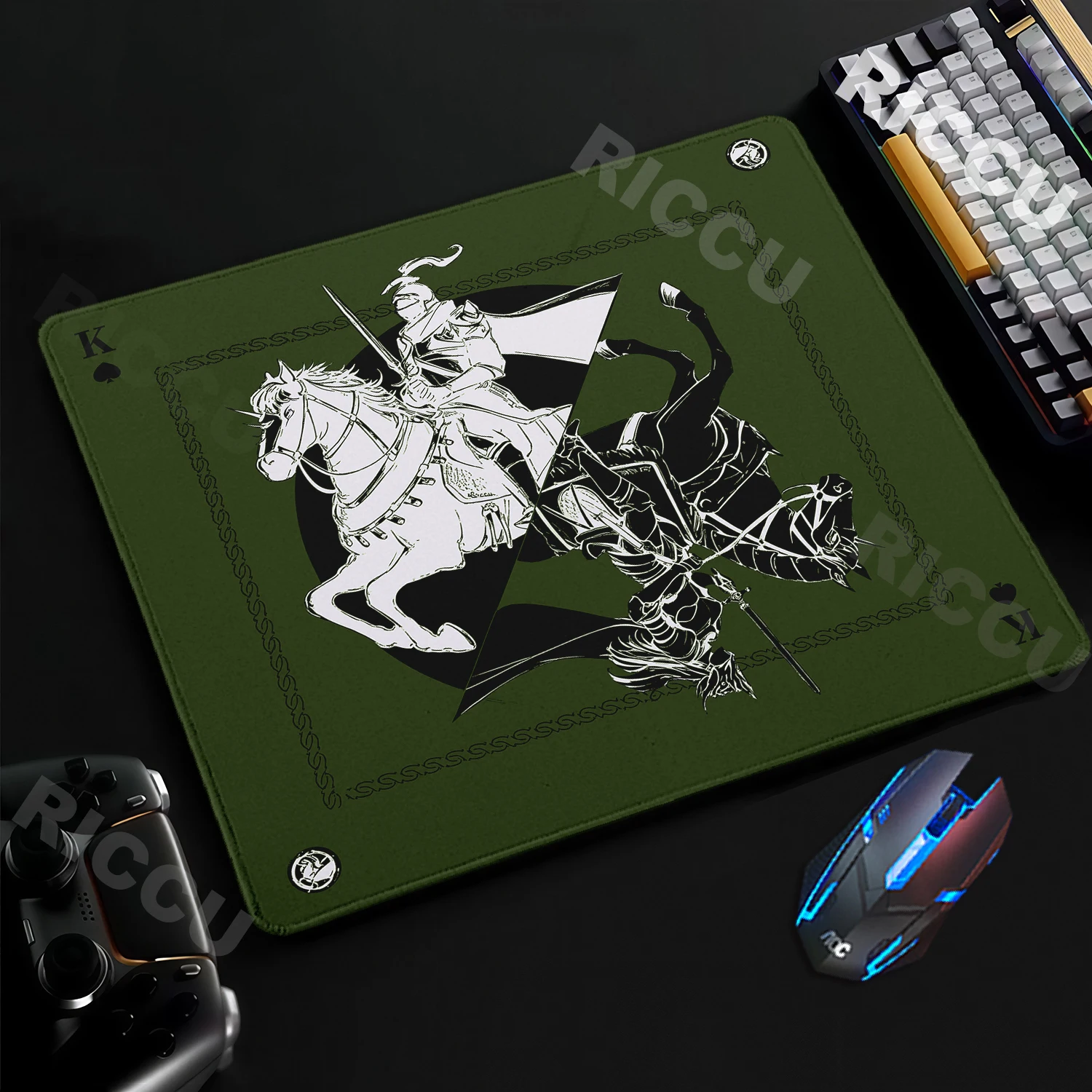 Small ATK Warhorse Battle Riding Pattern Mouse Pads Original Illustration E-Sports Fps Game Office Accessories Locking Edge Mats