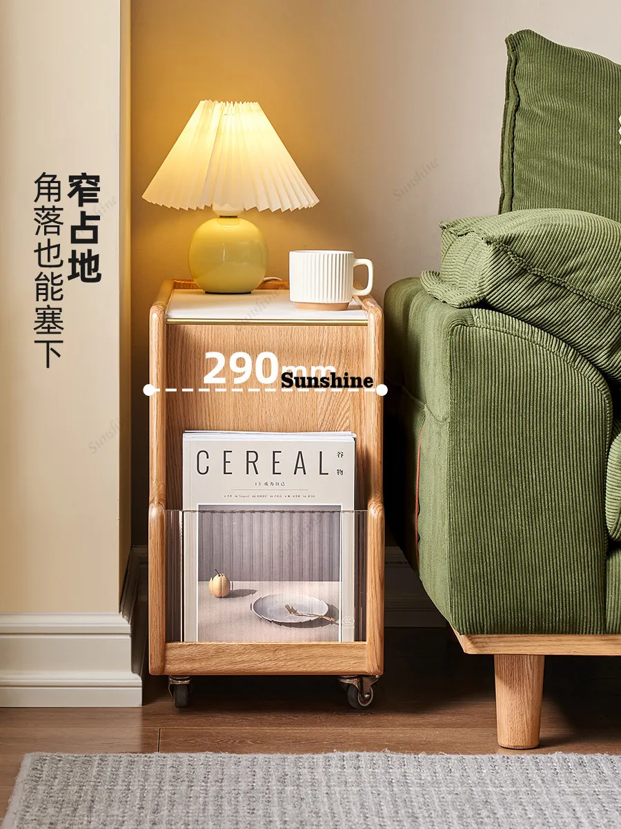 Sliding and pulling mobile sofa, small side table, retro simple living room, dining side cart