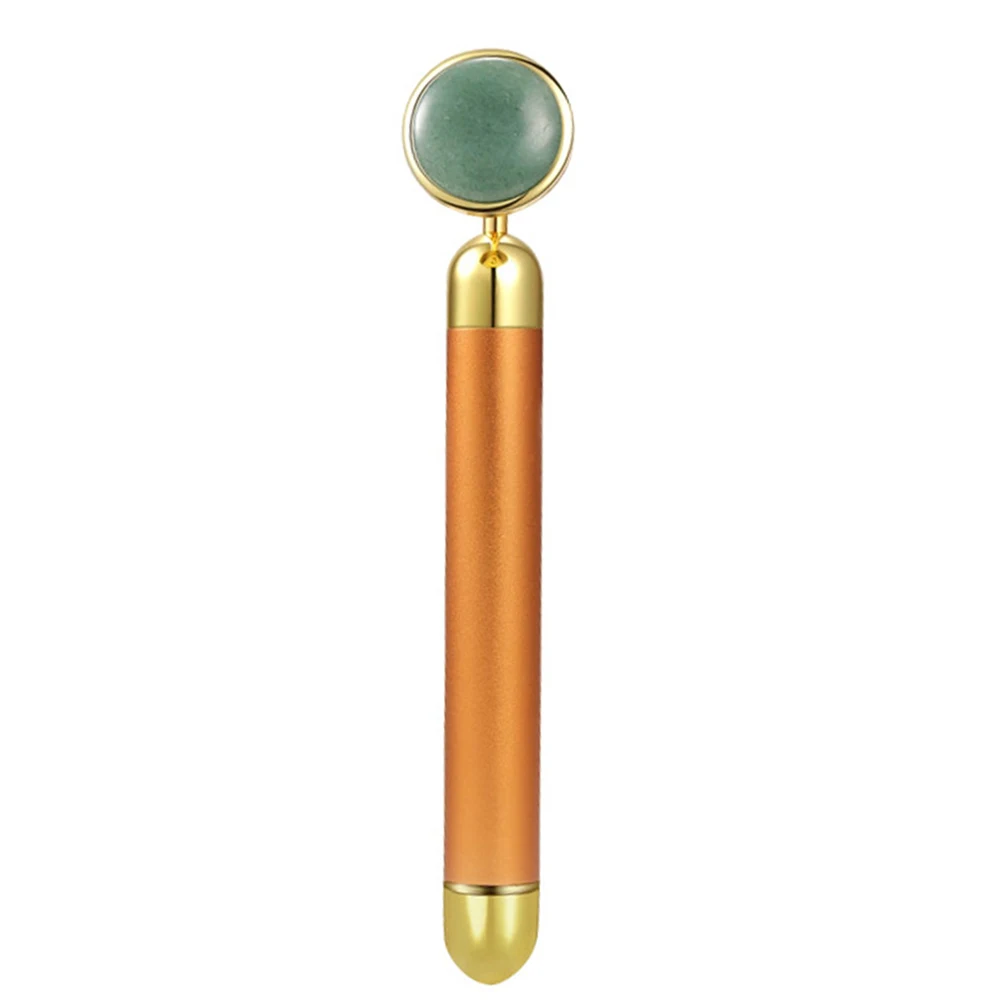

1pc Golden Rod Beauty Stick 24K Jade Electric Massager V Tightening Shock Bar Facial Tool Promote Circulation Reduce