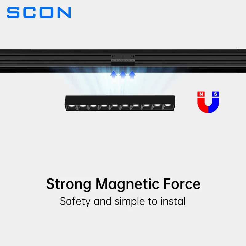 Imagem -03 - Scon-conjunto Completo Linear Led Light Rail Sistema Magnético de Iluminação de Trilha Iluminação Embutida Pacote 3