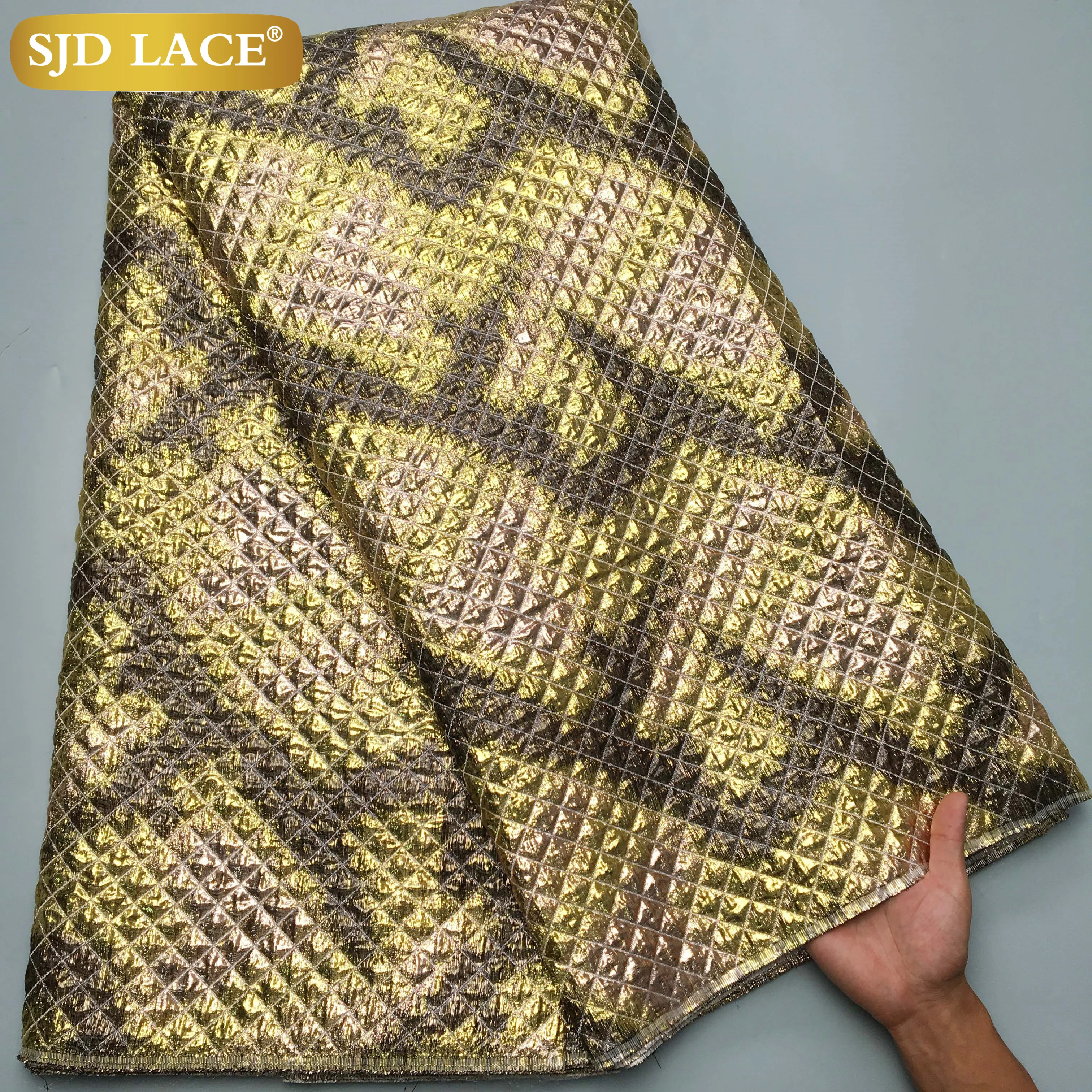 SJD LACE African Brocade Lace Fabric 2024 High Quality Nigerian French Damask Gilded Lace For Sewing Women Wedding Dresses 3983