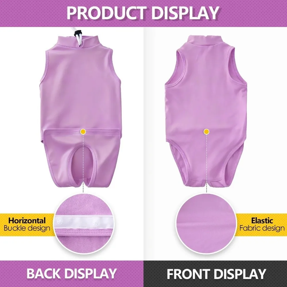 Traje elástico de recuperación para gatos, traje de esterilización para mascotas suave y transpirable ajustable, ropa protectora lavable para calmar mascotas, destete de gatos