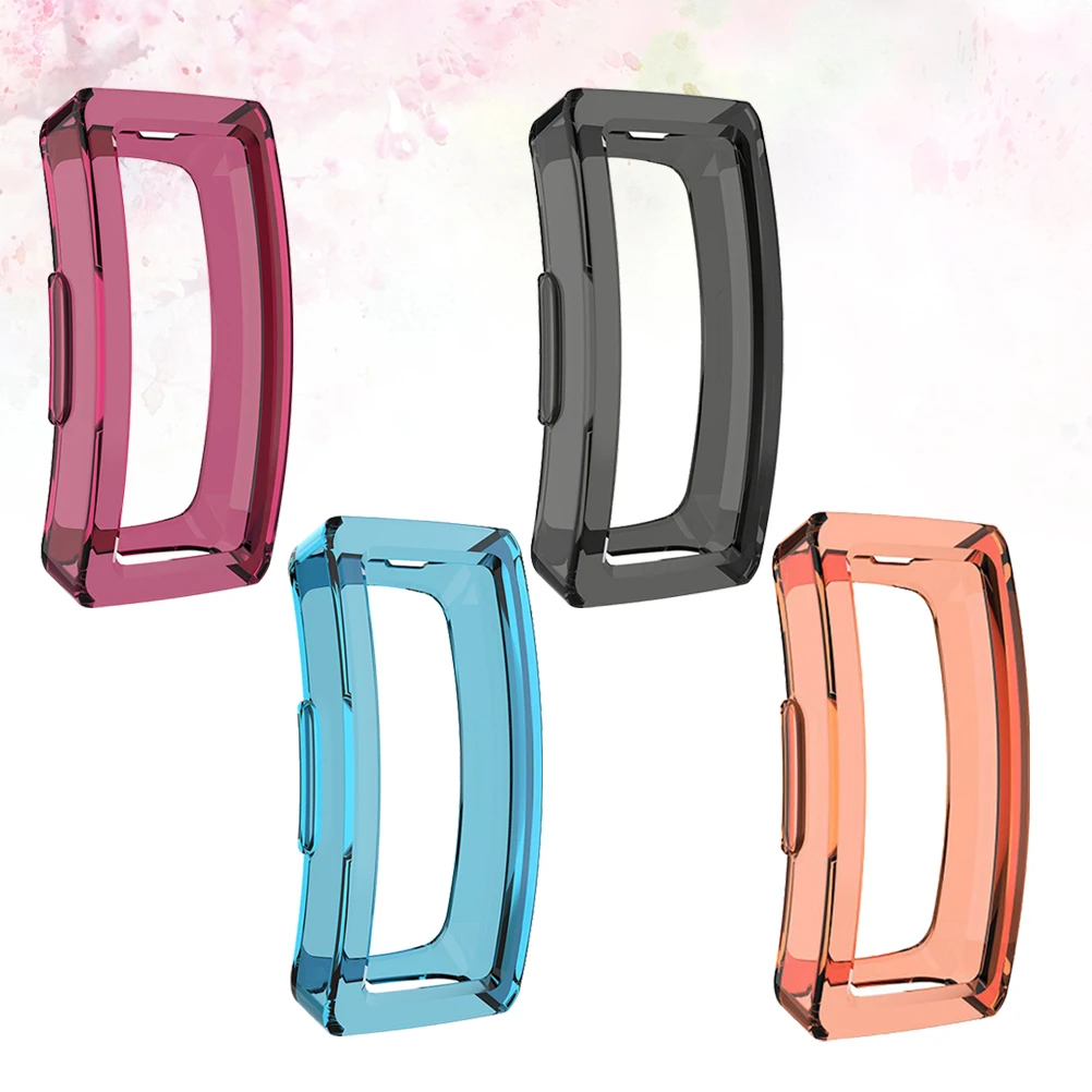 

4pcs Tpu Watch Shell Transparent Protective Cover Anti-Fall Case For Inspire Inspire Hr Scratch Resistant Lightweight