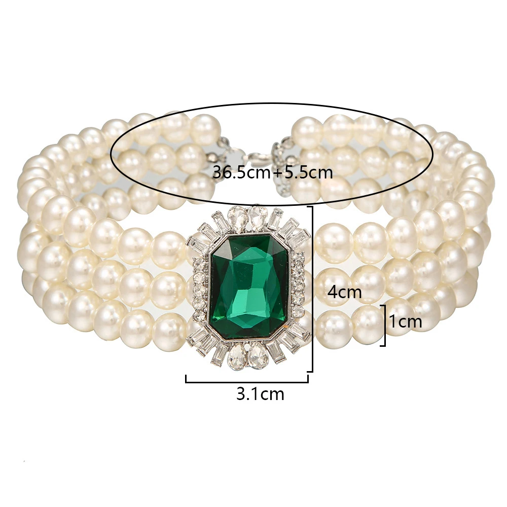 3 Rows Pet Pearl Necklace Jewelry Luxury Diamond Crystal Collar for Small Dogs Bulldog Pet Wedding Collar Costume Accessories