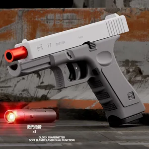 Versi Laser Dual-Mode Shell Ejection G17 Pistol Blaster Pistol Lobak Otomatis Pistol Mainan Peluru Lembut Senjata Menembak CS untuk Anak-anak 10 senjata mini glock 17 penjualan terbaik - №