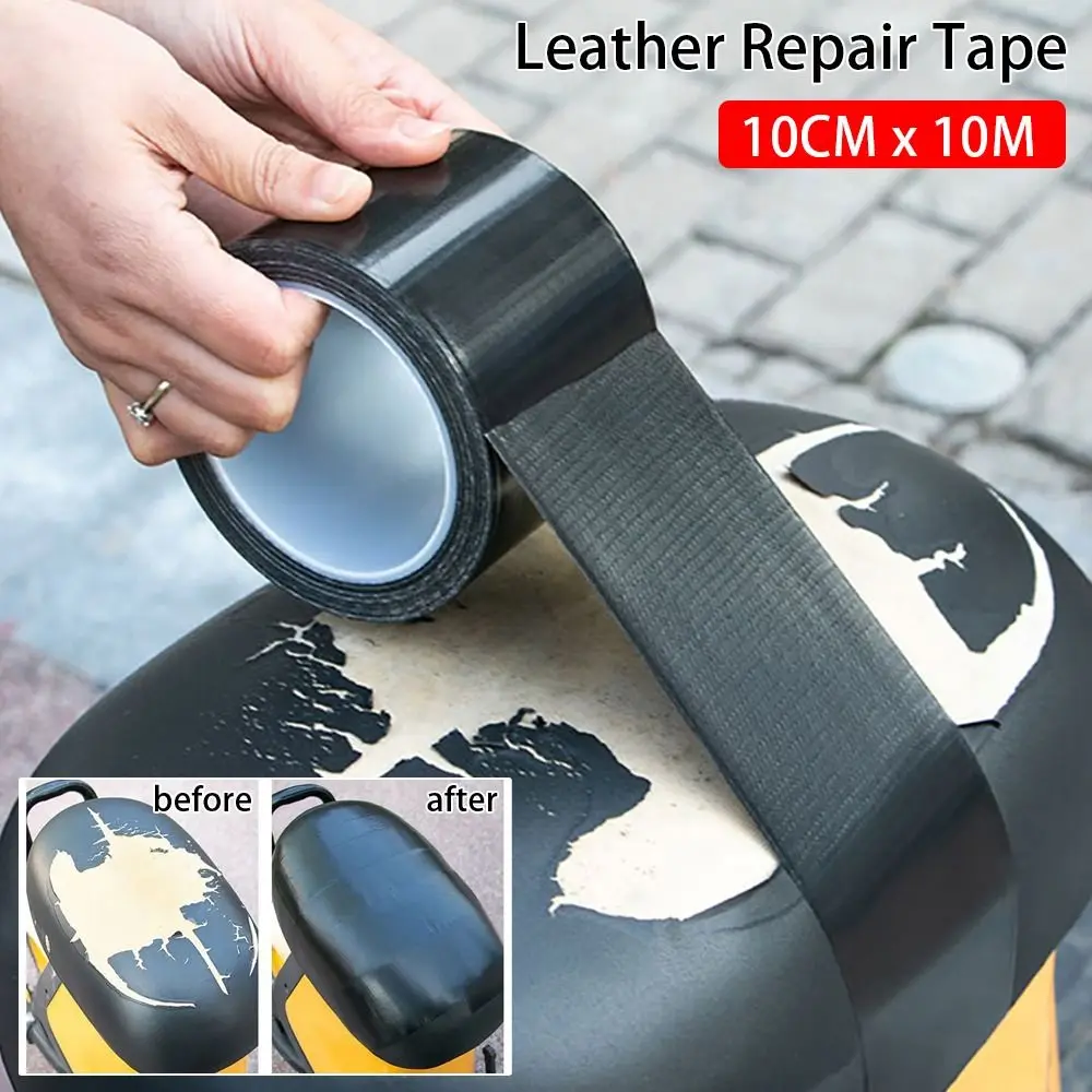 Couro preto Repair Tape, auto-adesivo, forte pegajoso, impermeável, PU Primeiros Socorros Patch, 1 Rolo