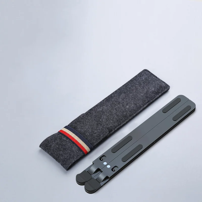 8 Levels Adjustable Foldable Aluminum Ergonomic Laptop Stand With Felt Bag 10Pcs 210g Home Office