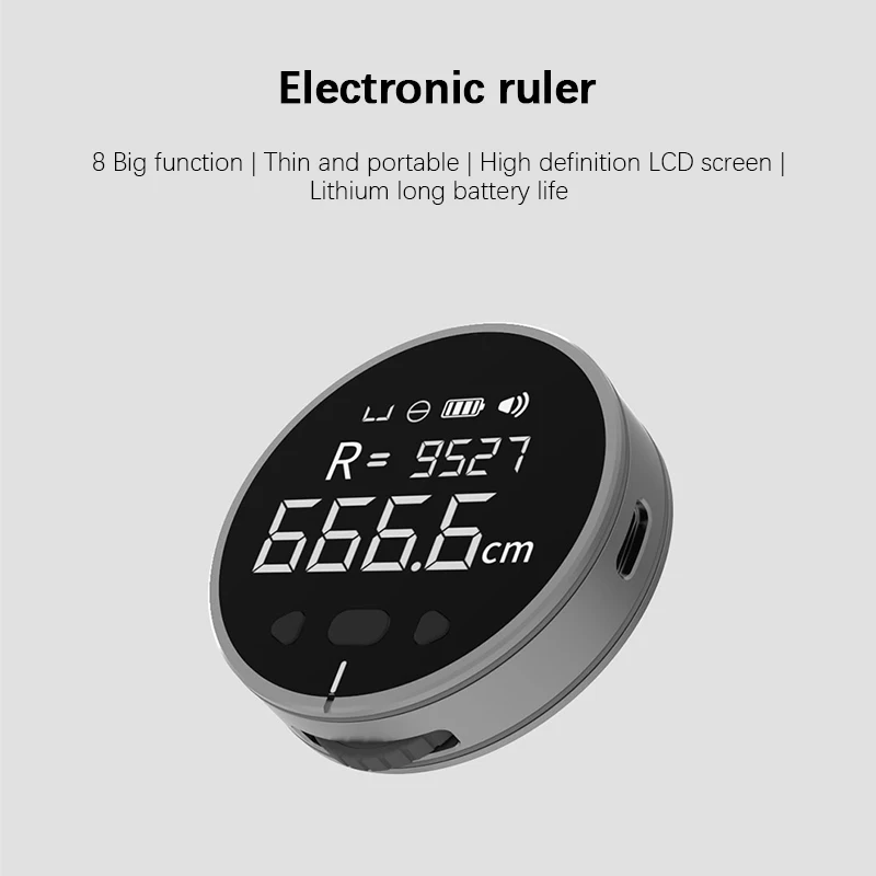 Youpin DUKA Electric Ruler Tape Measure LCD Screen Multifunctional 99M Length Volume Measure Distance Meter Rechargeable Ruler