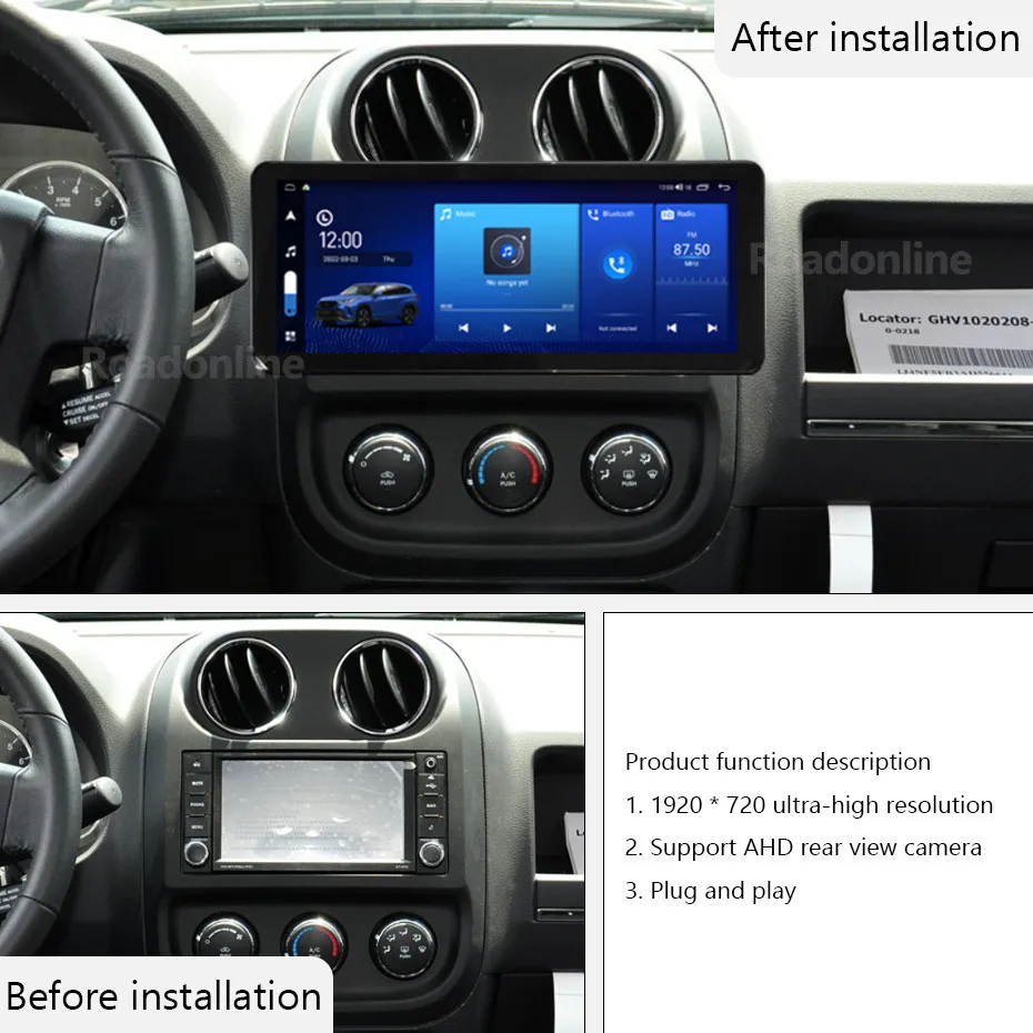 Android audio For Jeep Wrangler/Commander/Compass Android 12 12.3inch 8+256 Car Multimedia Player car intelligent systems