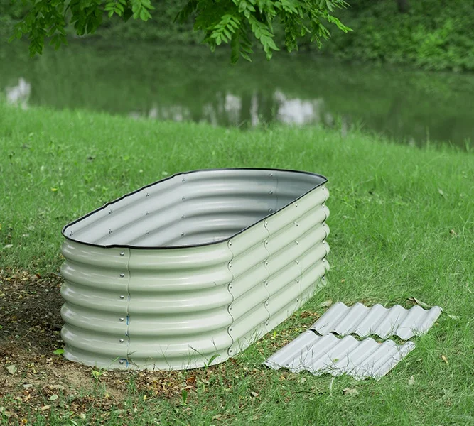 9-In-1 Modular Raised Garden Bed Kit For Outdoor Use With Galvanized Finish