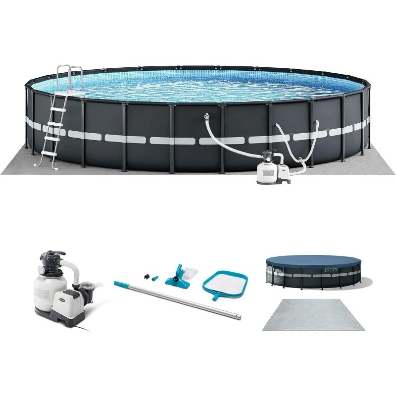 

Ultra XTR 18ft x 52in Above Ground Swimming Pool Set with Sand Filter Pump and Cleaning Maintenance Kit