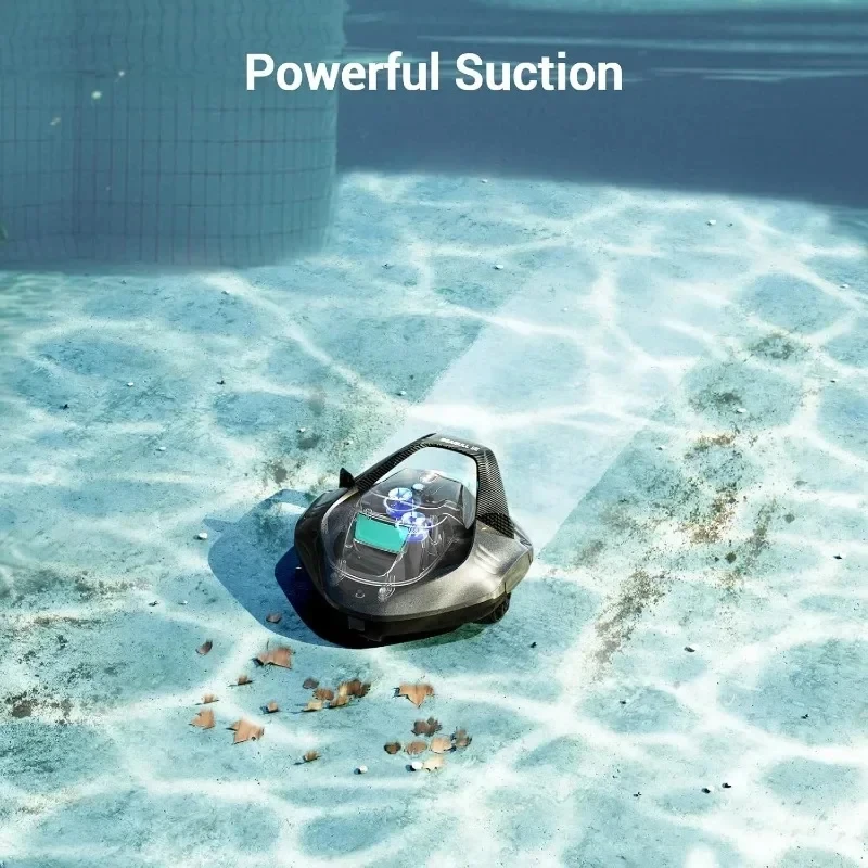 Pulitore per piscina robotico Cordless AIPER con tecnologia di parcheggio automatico a doppio azionamento leggero