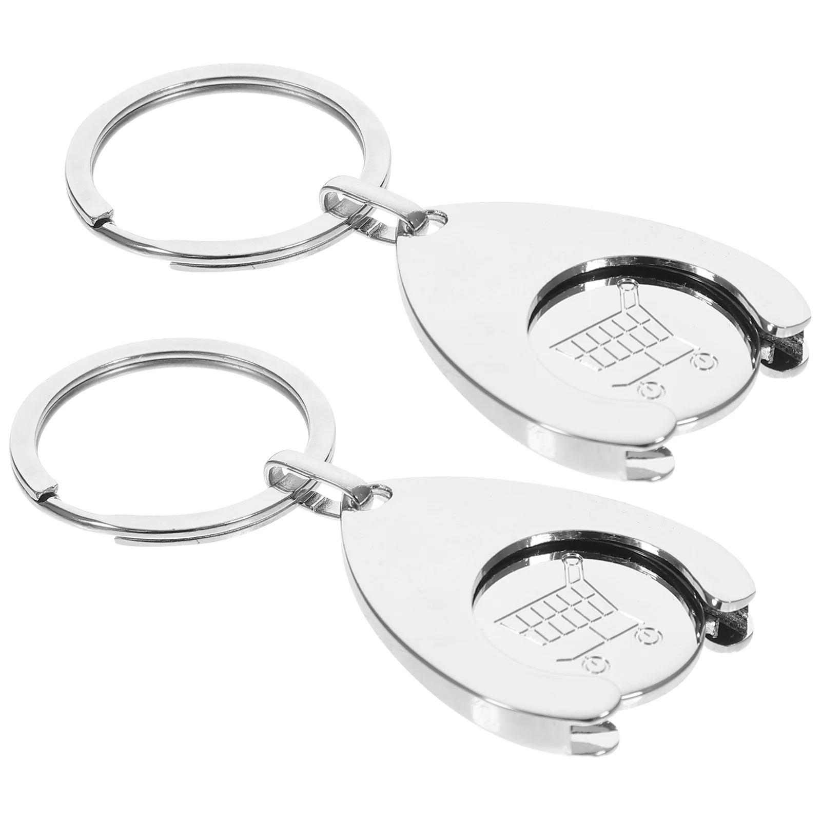 2 pçs carrinho token trole metal chaveiro corrente decoração chaveiro ornamento carteira