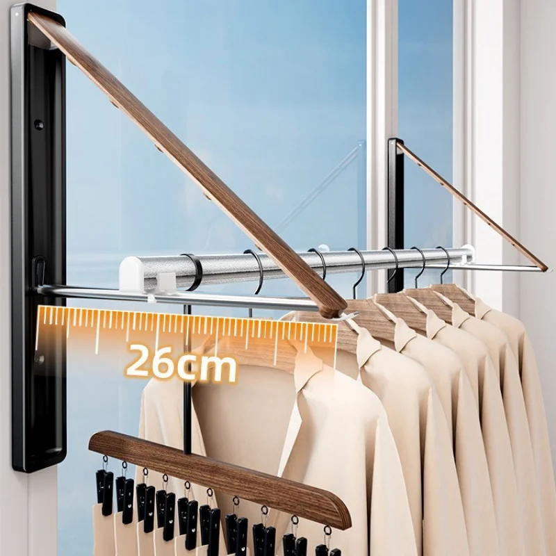 Customized foldable clothes drying rack No-drill balcony clothes drying rod, indoor clothes drying magic tool, retractable cloth