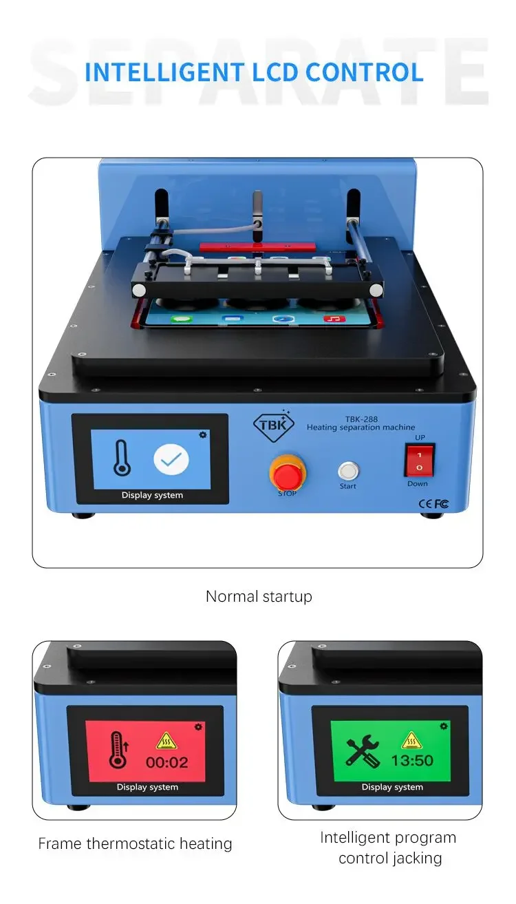 Máquina separadora de LCD TBK 288L, eliminación de pantalla completamente automática para Ipad, producto nuevo de 2023