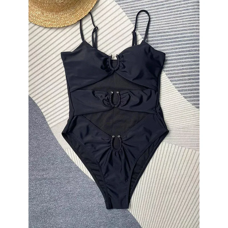 Bikini One Piece Swimsuit for Women, Hollow Out Bathing Suit, Beach Backless Monokini, Female Brazilian Swimming Suits, New 2024