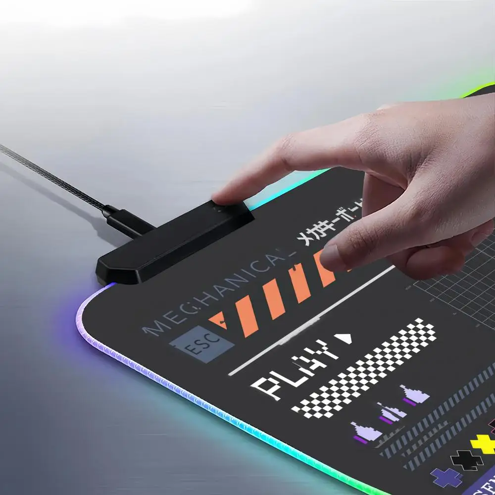 Alas Mouse Keyboard Mekanik Jepang untuk FPS eSports RGB Keyboard Gaming Ekstra Besar LED Matras Besar 1000x500mm XXL Gamer