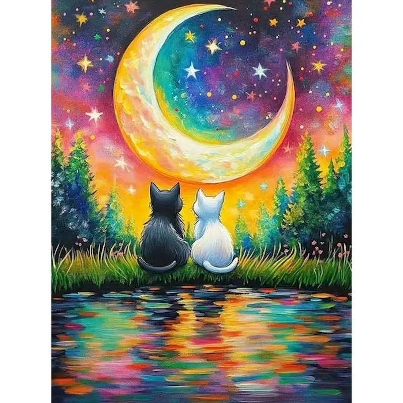 

GATYZTORY Cat Painting By Numbers Create Wall Art Diy Crafts Scenery Number Painting Handiwork Art Paint Kit for Beginner