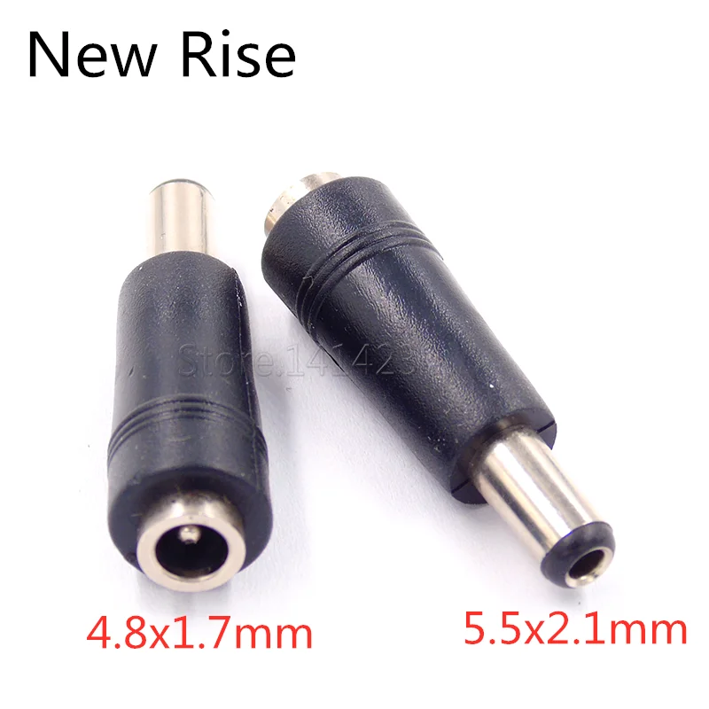 1PC Zasilacz DC Wtyczka złącza DC Głowica konwersji Jack Żeńska 4,8x1,7 mm Wtyczka męska 5,5x2,1 mm Czarny 4,8 * 1,7 mm do 5,5 * 2,5