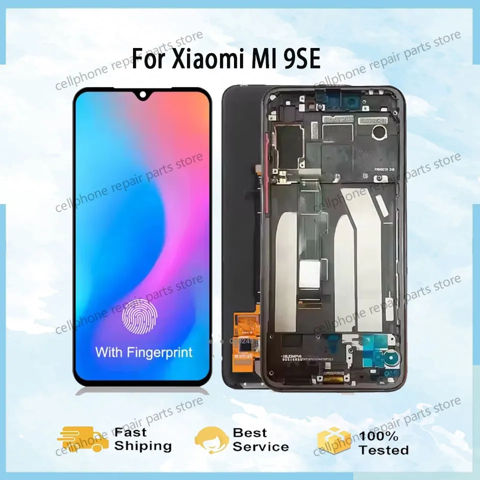 5,9-дюймовый оригинальный ЖК-дисплей AMOLED для xiaomi Mi 9 Mi9 SE, дигитайзер сенсорного экрана в сборе с отпечатком пальца M1903F2G ЖК-дисплей