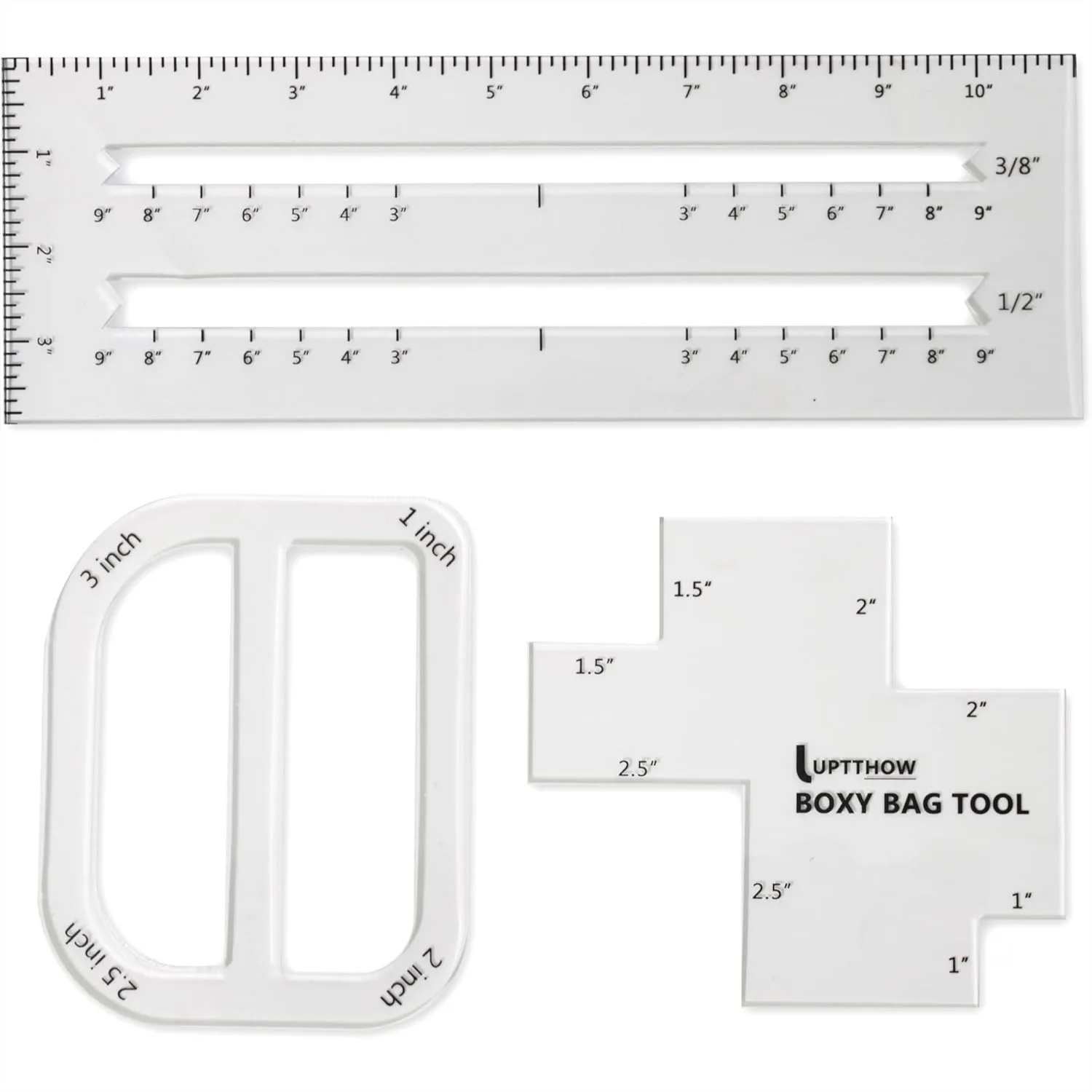

Clear Acrylic Boxy Bag Making Templates for Beginners, 3Pcs Sewing Tools Set with Boxed Bag, Curve Bag and Zip Pocket