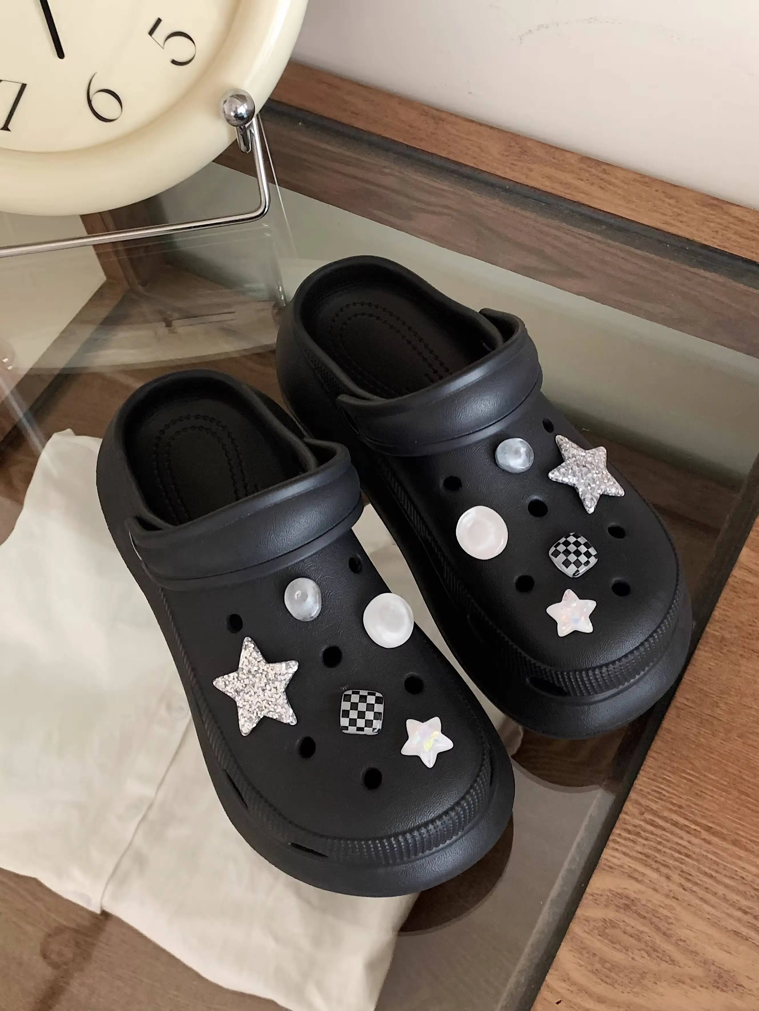 

2026 New Women Sweet Cool Clogs Summer Platform Wedge Clogs Fashion Arch Support Closed Toe Beach Sandals Slippers For Women