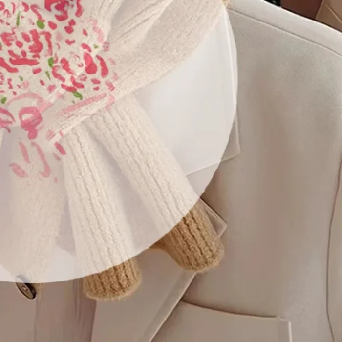 Selendang Pelindung Leher Warna Solid Syal Silang Rajutan Penutup Leher Penghangat Leher Wanita