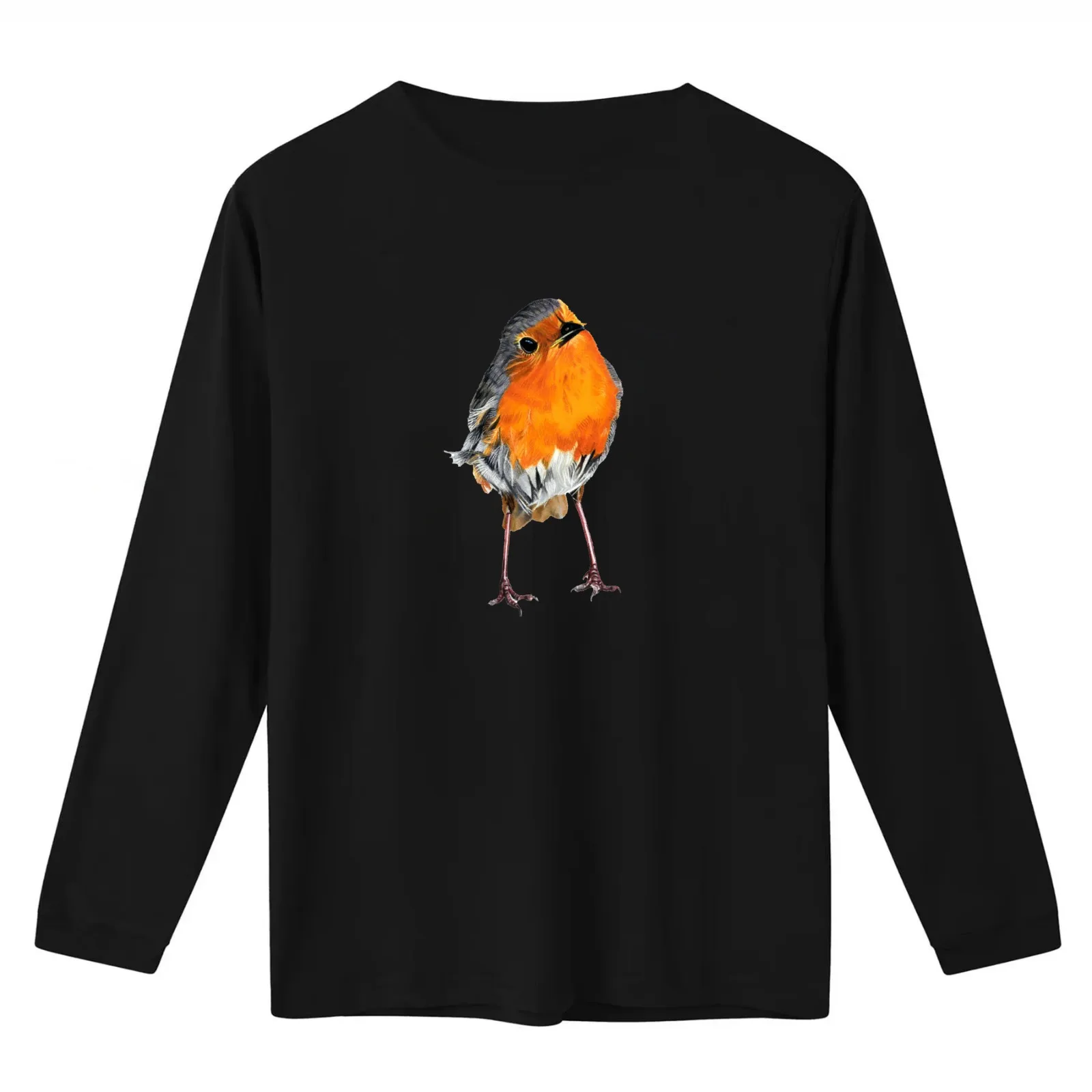 Red Robin - Robin Redbreast - songbird - Christmas Robin Wild bird T-Shirt Summer Casual Cotton Tee Oversized Streetwear Tops