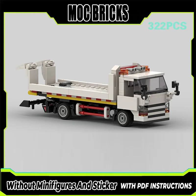 

City Car Model MOC Building Bricks Flatbed Two-In-One Tow Truck Modular Technology Gifts Holiday Assemble Children Toys Suit
