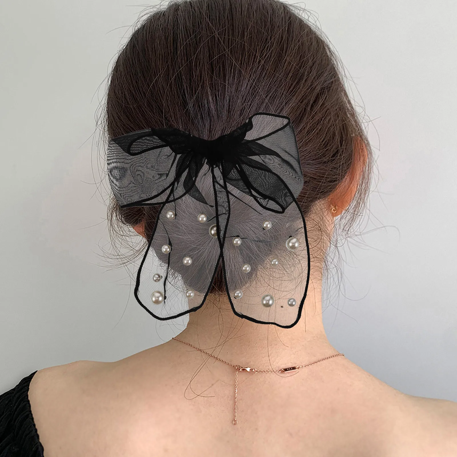 

2Pcs Polka Dot Bowknot Mesh Hair Ties Elastic Organza Scrunchies Large Soft Ponytail Holders for Women Girls Cute Hair